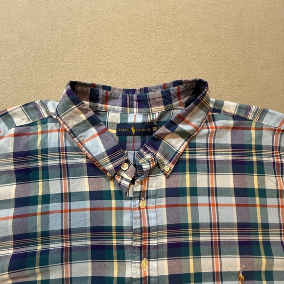 NWT $98 Ralph Lauren Classic Fit Plaid‎ Preppy Classic Long Sleeve Shirt Men 3XB - Picture 2 of 11